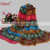 Cotton Voile Stole Shawls and Scarves Printed Check Patterns thumbnail-2