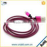 Micro USB Flat Cable Cotton Braid Nylon Braided USB Cable Braided Flat USB Cable thumbnail-3