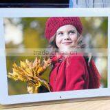 Square 4:3 800*600 12inch White Digital Photo Frame With Glass