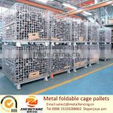 Portable assembled mesh boxes containers saving space collapsible containers industrial applied metal foldable cage pallets
