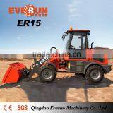Everun Brand ER15 Front Wheel Loader With Agricultral Tyre thumbnail-2