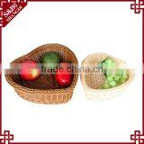 S&D Handmade Poly Rattan Washable Wicker Durable Heart Shape Empty Storage Basket for Fruit Vegetables Gift and Flower thumbnail-5