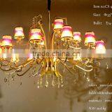 Chinese Style Wedding Decoration Metal Chandelier With Glass thumbnail-6