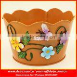 Antique Metal Flower Pot Painting Designs thumbnail-6
