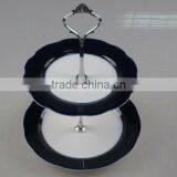 Stock Porcelain Two Layers Colored Glazed Fruit Plate thumbnail-1