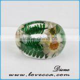 Natural Dry Flowers Hand Women Bangles Clear Pressed Flower Resin Bangle Bracelet thumbnail-5