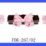 Baby Boutique Hair Accessories Pink Ctochet Bowknot Elastic Hairband thumbnail-6