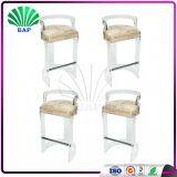 New Design Acrylic Leisure Chair Tall Plexiglass Chair Lucite Bar Stool With Backrest thumbnail-2