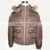 China women's winter coats ,padding clothes with fur edge hood 2013