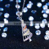 Fashion Jewelry Charm Pendant 925 Sterling Silver CZ Christmas Tree Pendant thumbnail-2