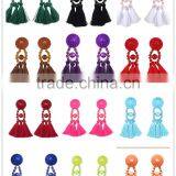 Bohemian Colorful Tassel With Crystal Beads Dangle Earrings for Women Jewelry thumbnail-1