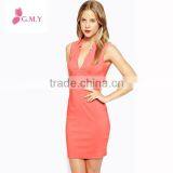 2014 New Arrival Ladies/woman Sleeveless Slim Fit Dresses Wholesale Pink Dress thumbnail-1