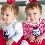 100% Cotton New Hot Sale Baby Clothes Boutique Clothing Stripe Long Sleeve 100% Cotton Top Exported 2017 thumbnail-4