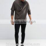 Customize Men Plain Fashion Oversized Long Sleeve Double Layer Kimono T-shirt / Tees thumbnail-4