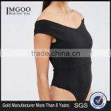 OEM Service Custom Design Women Bodysuit Sexy Off Shoulder Cotton&Spandex One Piece Bodysuit Underwear thumbnail-1