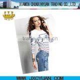 Fashion Navy Stripe Long Sleeve t Shirts for Women and Girls thumbnail-1