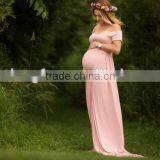 Short Sleeve Maternity Dress For Photo Shoot Women Pregnancy Clothing Long Maxi Dress thumbnail-2