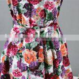 2017 Fall Boutique Mommy and me Clothing Sleeveless Floral Printing Mother Daughter Matching Dress thumbnail-4