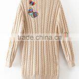 Runwaylover EY1045C Hot Sale 2017 Ladies Fashion Knitted Embroidery Coats thumbnail-4
