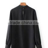 Runwaylover EY2376B Ladies 2017 Deep V-Neck Sexy Pure Color Blouse thumbnail-6