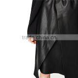 2017 OEM Spring Asymmetrical Black PU Knee Length Skirts thumbnail-4
