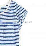 2017Women Short Sleeve T-Shirts Different Size for Choice Patchwork Striped thumbnail-3