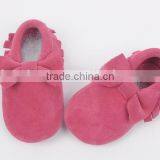 Classic Design 100% Suede Baby Moccasins With Bow, Bow Moccains for Baby thumbnail-1