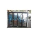 1.8mm profile thickness aluminum bi fold doors with wood grain surface treament