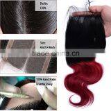 7A Grade Ombre Wave Bundles With 4"X4" Lace Closure Virgin Indian Body Hair thumbnail-3