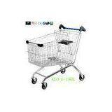 Portable Metal Chrome Plated Disabled Shopping Trolley For Hypermarket 180 Litre