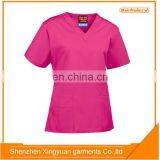 ISO9001 Europe Custom Famale V-Neck nursing scrubs for hospital