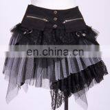 Gothic layered short skirt with removable belt