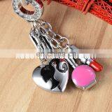 2016 Fashion Custom Metal Red Lipstick Keychain Wholesale Rhinestone Keychain thumbnail-4