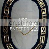 MASONIC REGALIA MASTER MASON BLUE HOUSE GOLD PLATTED FINISH METAL CHAIN COLLAR