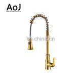 High Quality China Made Gold Plated Hot Cold Sink Water Mixer Tap Kitchen Faucet thumbnail-6