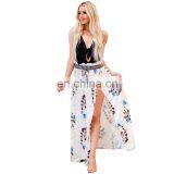 2020 Summer New Arrivals Ladies Sexy Slit Printed Long Skirt Women Casual Floral Skirt thumbnail-1