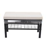 Customized Modern and Practical Metal Change Shoe Stool Shelves Storage Bench With Seating for Living Room thumbnail-6