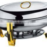 Hot Sale Luxury Stainless Steel Gold-plated Roll Top Buffet Chafer for Hotel thumbnail-2