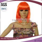 Cheap Short Straight Orange Color Bob Style Synthetic Party Wigs thumbnail-1