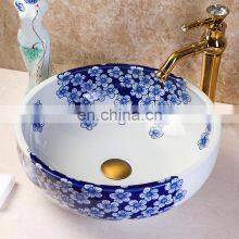 Art Jingdezhen Blue And White Porcelain Sink For Bathroom thumbnail-2