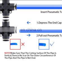 New Design PZA Series Four Way 4/6/8/10/12mm Couplings Plastic Cross Tube Pneumatic Air Quick Connect Fittings thumbnail-5