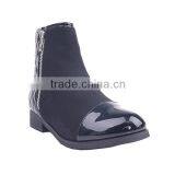 Comfort Woman Low Heel Boots Half Shiny Upper Female Zipper Ankle Boots for Women thumbnail-2