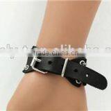 New Model Men Broad Leather Steampunk Skull Bracelets thumbnail-5