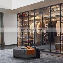Modern Fitted Glass Door Luxury Wooden Wardrobes/Bedroom Wardrobe Designs With LED thumbnail-3