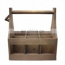 Brown Color Wooden Caddy Tote For Six Pack Beer Sodas With Bottle Opener thumbnail-2
