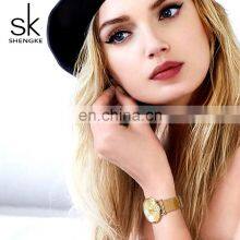 SHENGKE Bracelet Wrist Watch Set Golden Steel Mesh Band Watch Female Gift Box Set Gold Plated Watches & Bracelets&Bangles thumbnail-3