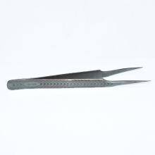 Stainless Steel Tweezers, Anti-static Jewelry Welding Clip, Non-magnetic Straight Tip Plus Hard Electronic Tweezers ST-18 Textured thumbnail-4