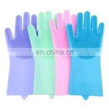 High Quality Silicone Scrubber Washing Dishes Brushing Grooming Washing Household Cleaning Gloves thumbnail-3