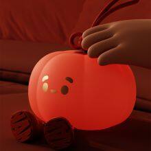 EGOGO USB Rechargeable Kids Lamp Cute Small Lantern Pumpkin Silicone Night Light Warm White Light Festival Atmosphere Lamp Home thumbnail-3