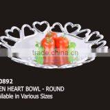 Silver Serving Platter With Heart Boarder / Aluminium Silver Serving Dish / Manufacturer of Serving Dish thumbnail-1